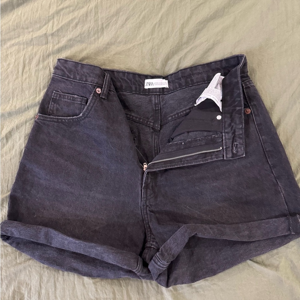 Zara Charcoal Denim Shorts